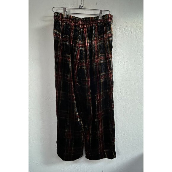 J.Crew Womens Pull-on Peyton Wide-Leg Pants 10P Stewart Tartan Velvet AE834 New - Picture 2 of 10